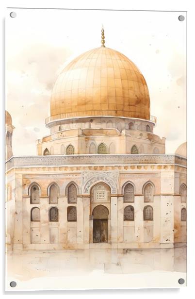 Mosque Al Aqsa Acrylic by Zahra Majid