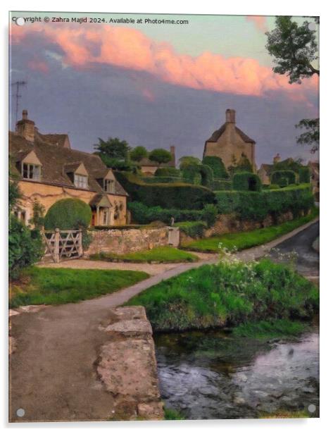 Castle Combe Fairytale Acrylic by Zahra Majid