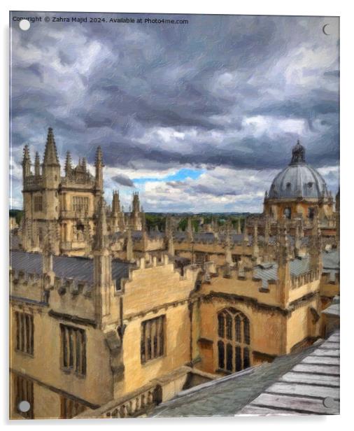 Oxford University View Acrylic by Zahra Majid
