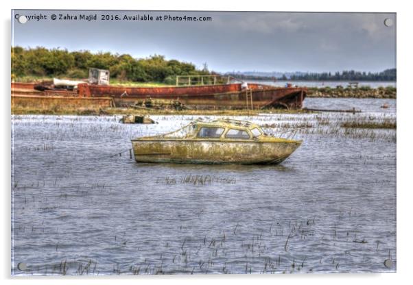An Abandoned Boat near Horrid Hill in Kent Acrylic by Zahra Majid