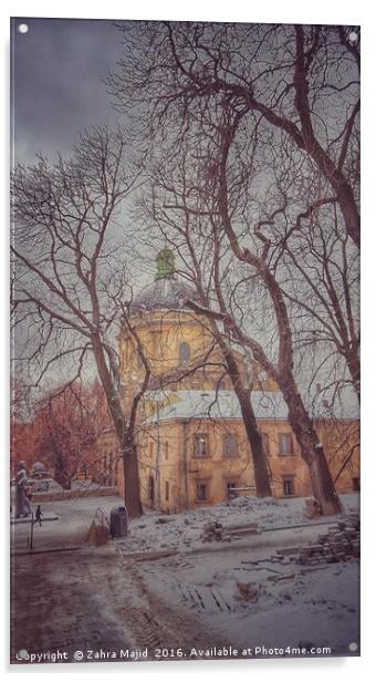 Winter in Lviv Acrylic by Zahra Majid