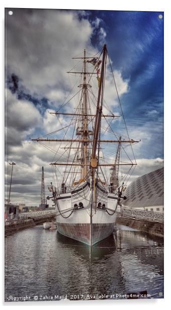 Rests in Chatham Dockside River Medway Acrylic by Zahra Majid