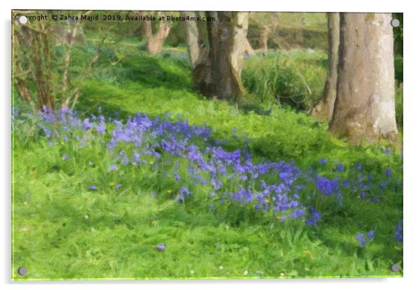 Enchanted Bluebell Galore Acrylic by Zahra Majid