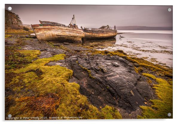 Abandoned Boats, Isle of Mull Acrylic by Peter O'Reilly