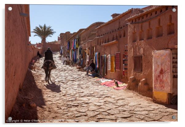 Street Scene, Ait-Ben-Haddou, Morocco Acrylic by Peter O'Reilly