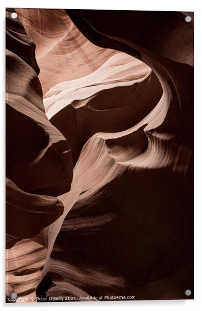 Antelope Canyon Shapes #1 Acrylic by Peter O'Reilly