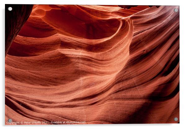Antelope Canyon Colours #2 Acrylic by Peter O'Reilly