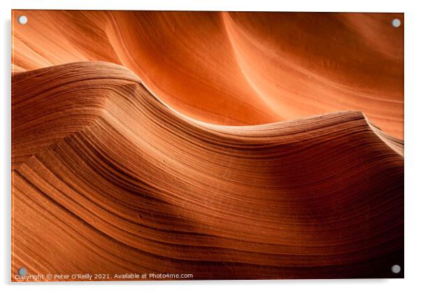 Antelope Canyon Colours #4 Acrylic by Peter O'Reilly