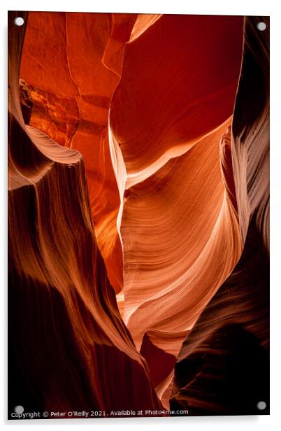 Antelope Canyon Colours #5 Acrylic by Peter O'Reilly