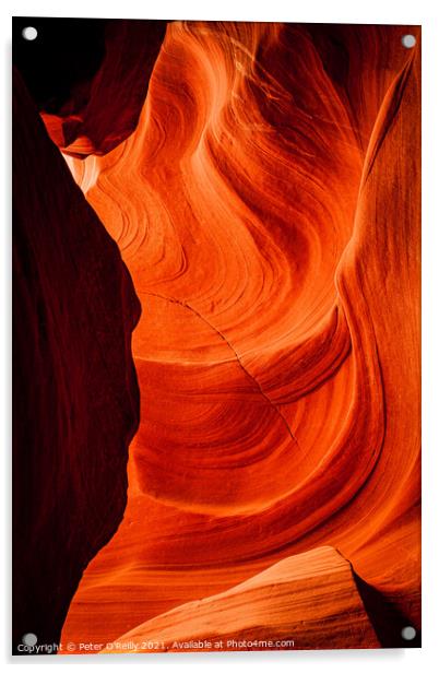 Antelope Canyon Colours #7 Acrylic by Peter O'Reilly