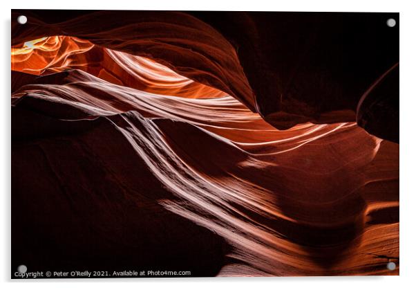 Antelope Canyon Colours #10 Acrylic by Peter O'Reilly