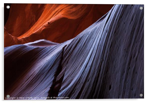 Antelope Canyon Colours #14 Acrylic by Peter O'Reilly
