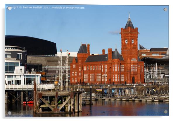 Pierhead Building at Cardiff Bay. Acrylic by Andrew Bartlett
