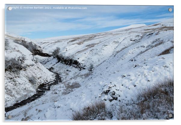 Snow at Storey Arms, Brecon Beacons, South Wales, UK Acrylic by Andrew Bartlett