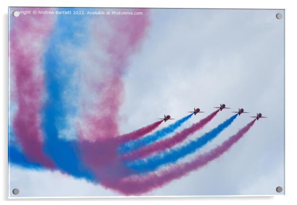 Red Arrows at RAF Cosford Acrylic by Andrew Bartlett