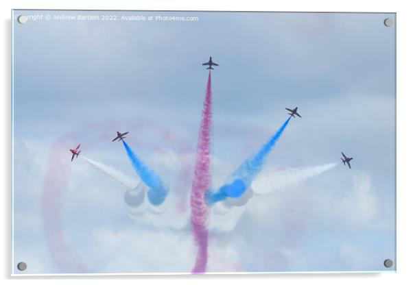 Red Arrows at RAF Cosford Acrylic by Andrew Bartlett
