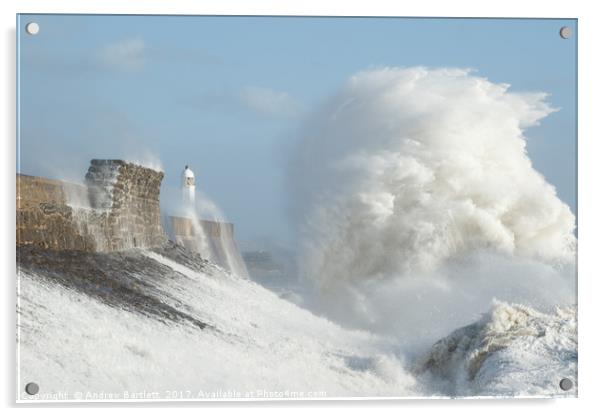 Porthcawl, South Wales, UK, Hurricane Ophelia. Acrylic by Andrew Bartlett