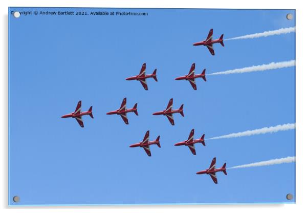 RAF Red Arrows flypast Acrylic by Andrew Bartlett