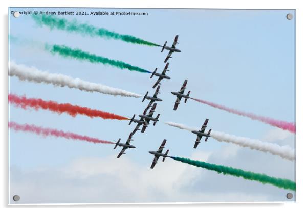 The Frecce Tricolori  Acrylic by Andrew Bartlett