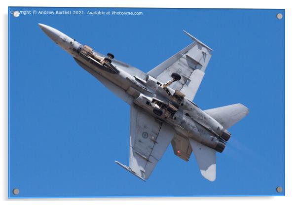 Royal Canadian Air Force, CF18 Hornet Acrylic by Andrew Bartlett