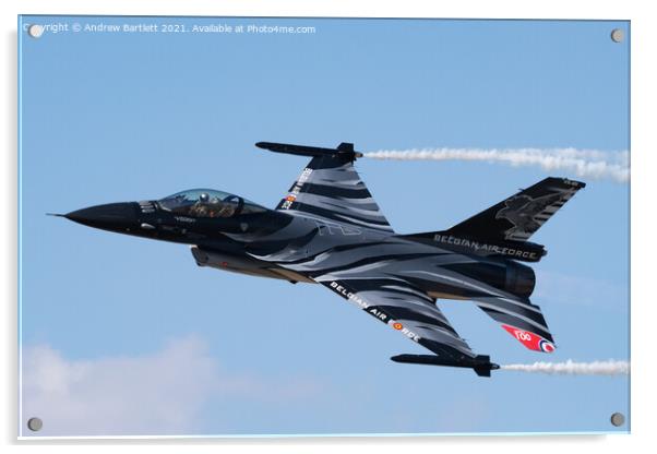 Belgian F-16MLU 'Dark Falcon'  Acrylic by Andrew Bartlett