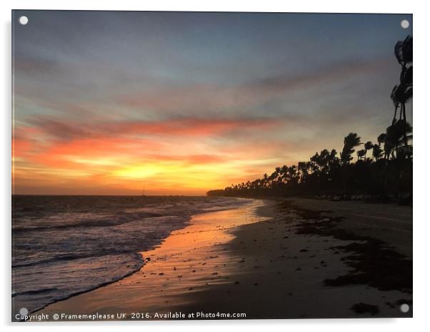 Punta Cana Sunset Acrylic by Framemeplease UK