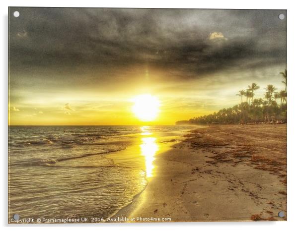 Punta Cana Sunset in Dominican Republic  Acrylic by Framemeplease UK