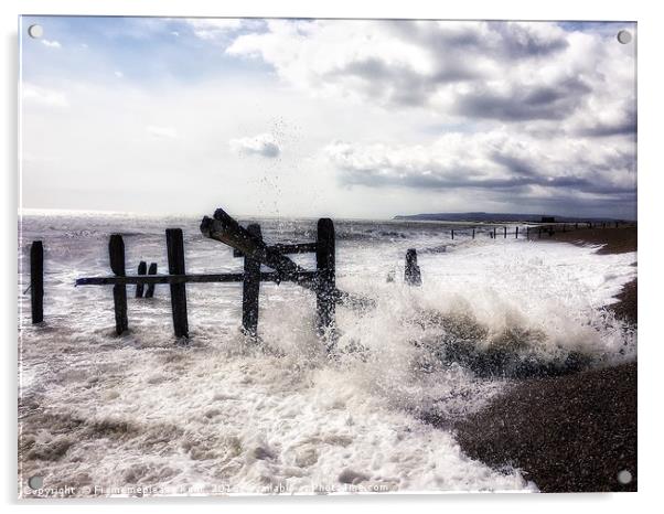 The splash at Rye Bay. Acrylic by Framemeplease UK