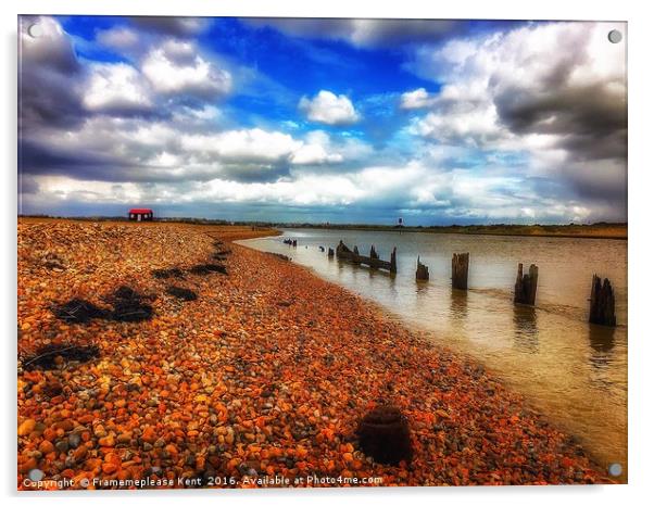 Rye harbour nature reserve with the lonely beach h Acrylic by Framemeplease UK