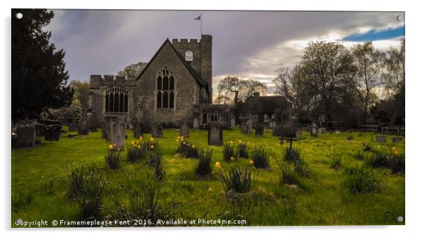 Spring in Headcorn Church  Acrylic by Framemeplease UK