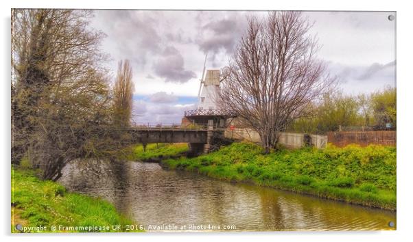 Rye windmill East Sussex  Acrylic by Framemeplease UK