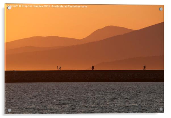 Setting Sun at Iona Beach Regional Park Acrylic by Stephen Suddes