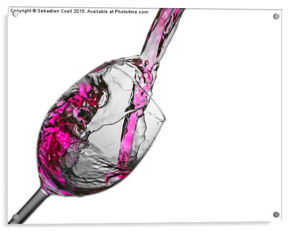 Wine glass fluid motion Acrylic by Sebastien Coell