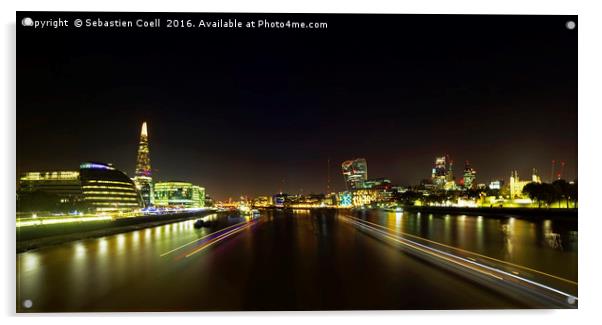 London cityscape from Tower bridge Acrylic by Sebastien Coell