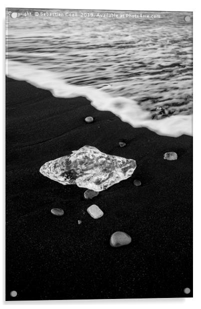 diamond beach iceland Acrylic by Sebastien Coell
