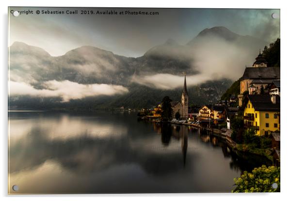 Hallstatt Austria lake Acrylic by Sebastien Coell
