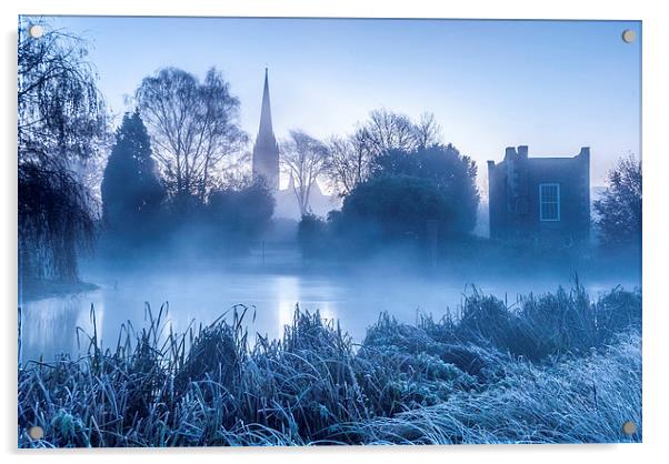  Cold blue View of Salisbury Cathedral Acrylic by Paul Chambers