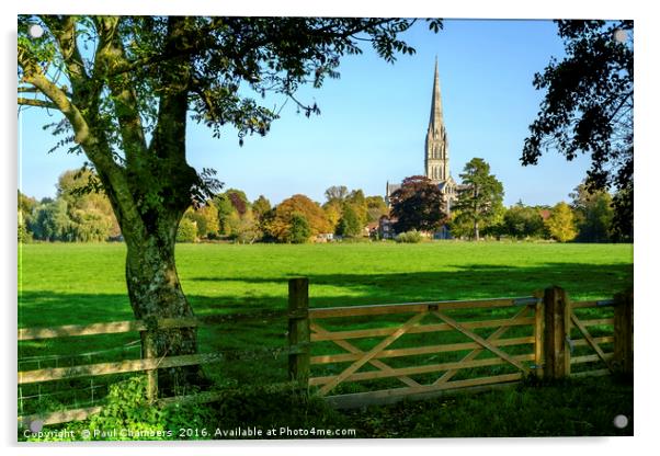 Salisbury Cathedral Acrylic by Paul Chambers