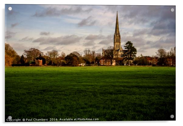 Salisbury Cathedral Acrylic by Paul Chambers