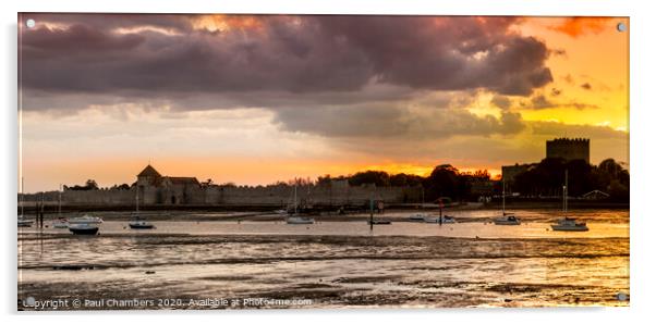 Portchester Castle Acrylic by Paul Chambers