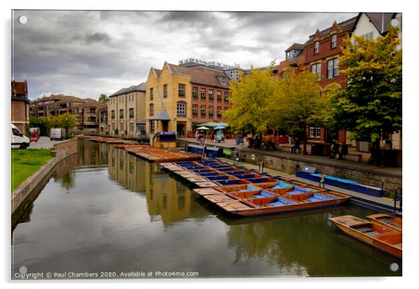 Punts In Cambrige Acrylic by Paul Chambers