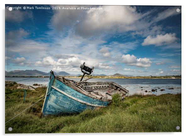Weathered Boat on the Irish Coast Acrylic by Mark Tomlinson