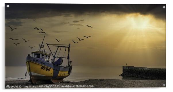 AFTER THE EVENING STORM - HASTINGS, EAST SUSSEX Acrylic by Tony Sharp LRPS CPAGB