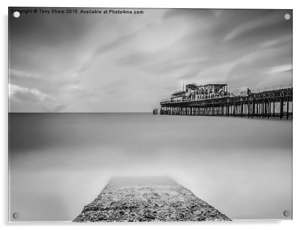  Hastings Pier in Monochrome Acrylic by Tony Sharp LRPS CPAGB