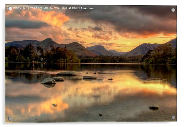 Derwent Water Twilight Acrylic by Tony Sharp LRPS CPAGB