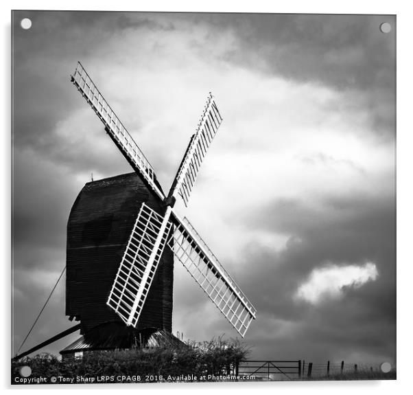ISOLATED -WINDMILL, ROLVENDEN, KENT Acrylic by Tony Sharp LRPS CPAGB