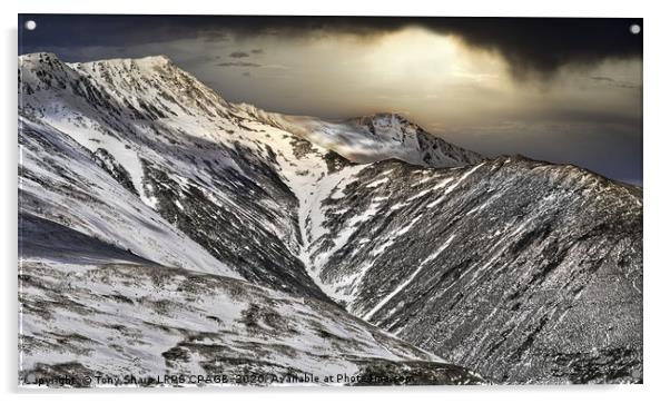 HELVELLYN FROM CASTLE RIGG Acrylic by Tony Sharp LRPS CPAGB