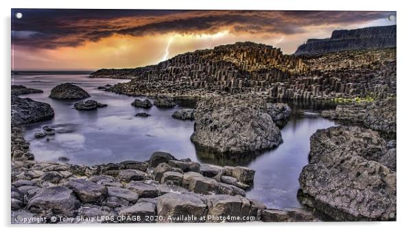 STORM OVER THE GIANT'S CAUSEWAY  - N. IRELAND Acrylic by Tony Sharp LRPS CPAGB