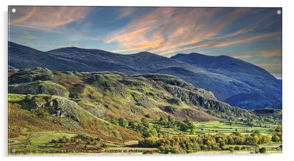 ST. JOHN'S IN THE VALE CUMBRIA AND THE HELVELLYN FELL RANGE Acrylic by Tony Sharp LRPS CPAGB