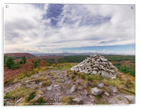 Long Crag Northumberland Acrylic by Reg K Atkinson